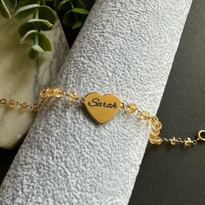 November Birthstone Personalized Name Bracelet Birthstone Gemstone Beaded